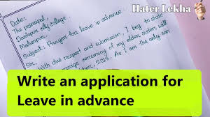 Suppose, you are sheikh saadi. How To Write An Application For Leave In Advance Youtube
