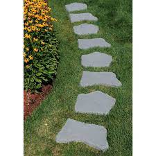 Nantucket Pavers 20 In And 21 In Irregular Concrete Blue Stepping Stones Kit 20 Piece 52201 The Home Depot Stone Landscaping Garden Stepping Stones Stepping Stone Paths
