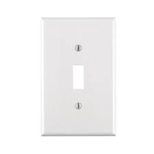 Leviton 1 Gang Midway Toggle Nylon Wall Plate White R52 00pj1 00w The Home Depot