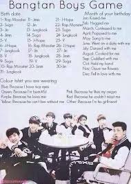 Bts Name Game Credits To The Owner Bts Birthdays Bts Quiz Game Bts Bangtan Boy