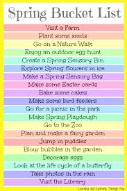 Spring Bucket List For Kids And Families Spring Break Fun Bucket List Spring Spring Fun