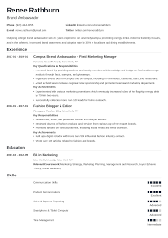 A resume is a brief summary of personal and professional. Brand Ambassador Resume Examples With Skills And Duties