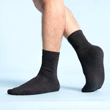 Organic Hemp Terry Socks (Breathable & non-constrictive; No Synthetic Fibers) Black