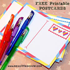 Create high quality custom postcards with vistaprint. Free Printable Postcards For Kids Messy Little Monster