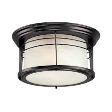 Westinghouse Senecaville 2 Light Weathered Bronze Outdoor Flushmount Fixture 6674600 The Home Depot