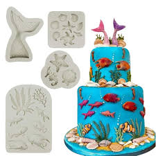 She gave her a bath. Mity Rain Marine Theme Cake Fondant Mold Seaweed Fish Seashell Coral Mermaid Tail Silicone Mold For Mermaid Theme Cake Decoration Chocolate Candy Polymer Clay Cupcake Cookie Jelly Sugar Craft Buy Online