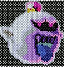 King Boo From Luigi S Mansion Dark Moon Brick Stitch Pattern Pattern By Me Man In The Book King Boo Brick Stitch Pattern Perler Bead Patterns