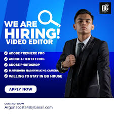 Looking for Video Editor na Willing mag stay sa BG house🚨 Contact Me:  argonacosta48@Gmail.com