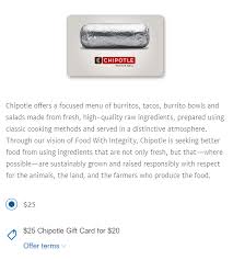 Send the perfect gift today. Oos Paypal Digital Gifts Ppdg 25 Chipotle Giftcard For 20 Doctor Of Credit