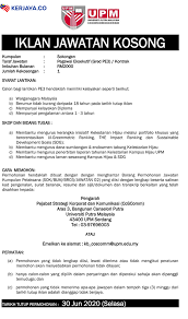 Jawatan kosong upm 2019 kampus serdang & hpupm. Iklan Jawatan Kosong Universiti Putra Malaysia Kerja Kosong Kerajaan