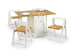 Made of veneers, wood and engineered wood. Julian Bowen Savoy Space Saving Folding Butterfly Table 4 Chairs White Oak Www Robinsons Furniture