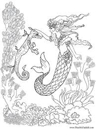 Coloring Page Mermaid And Seahorse Img 6881 Mermaid Coloring Pages Mermaid Coloring Mermaid Coloring Book