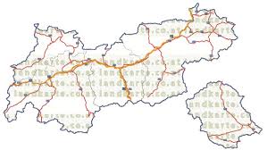 Tirol Strassenkarte Regionen