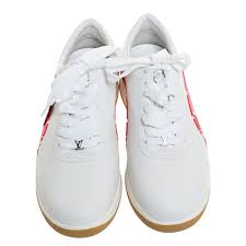Supreme and louis vuitton team up for the first time ever! Louis Vuitton X Supreme White Leather And Monogram Canvas Trim Sport Sneakers Size 41 Louis Vuitton Tlc