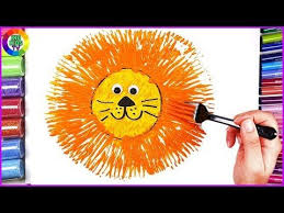 Learn How To Paint Lion Using Fork Lion Coloring And Drawing For Kids Kidkids Tv Kids Youtube Lion Craft Art Drawings For Kids Animal Crafts For Kids