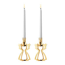 Discover The Georg Jensen Angel Candle Holder Set Of 2 Gold At Amara Christmas Candle Holders Candles Tall Candle Holders