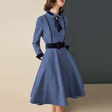 Autumn And Winter Fashion Shirt Collar Long Sleeve Dress Swing Skirt Ininrubyclub Com In 2021 Swing Skirt Dresses Swing Dress