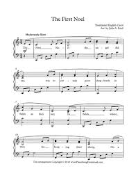 Free printable sheet music for beginners to intermediate. The First Noel Free Intermediate Piano Sheet Music With Words