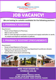 Job search by city, job in malaysia. Pharmacy Assistant Vacancy At Darul Makmur Medical Centre Kuantan Pahang Department Of Student Affairs Dsa