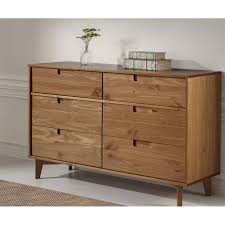 George Oliver Gartner Groove Handle Wood 6 Drawer Double Dresser Reviews Wayfair Solid Wood Dresser Mid Century Modern Dresser Modern Dresser