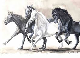 Horses Running Gauche Horse Running Drawing Horse Drawings Horse Sketch
