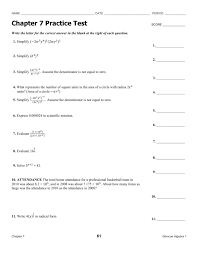 To print either the test or answer key. Chapter 7 Practice Test