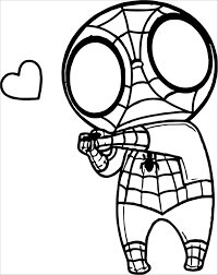 Spider man created by stan lee and steve ditko. Chibi Spiderman Coloring Page For Kids Coloringbay