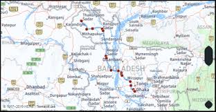 what is the distance from dhaka bangladesh to thakurgaon