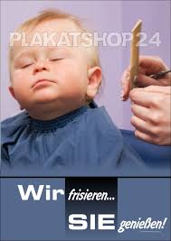 Lustiges Friseurposter Lustige Werbung Friseursalon Friseur