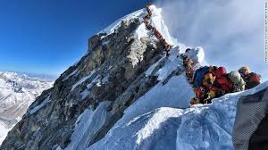 Striking Image Shows Deadly Traffic Jam Atop Everest