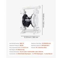 SKYSHALO Air Operated Double Diaphragm Pump, 25 GPM, Max 100 ...