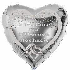 Mit einem schönen spruch kann man direkt zu beginn die stimmung auflockern und dem hochzeitspaar eine freude bereiteten. Silberner Herzfolienballon Alles Gute Zur Silbernen Hochzeit Folienballon Ohne Ballongas