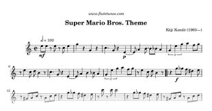 Sheet Music For Super Mario Bros Theme Overworld Theme Super Mario Brothers By Kōji Kondō Arranged For Flut Flute Sheet Music Sheet Music Super Mario Bros