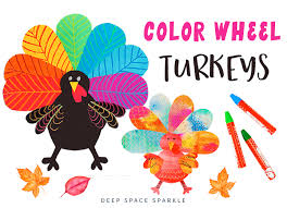 Fun thanksgiving feathered turkey coloring page and other great thanksgiving designs to color for the holiday. How To Make A Colorwheel Thanksgiving Turkey Deep Space Sparkle