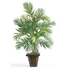 Nearly Natural 38 In Areca Palm Silk Plant With Wicker Basket 6536 The Home Depot Silk Plants Palm Plant Faux Plants