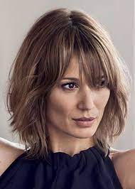 Natural Looking Women S Medium Bob Hairstyles Natural Straight Synthetic Hair Wigs Caples Medium Bob Hairstyles Bobbed Hairstyles With Fringe Thick Hair Styles