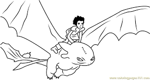 Outstanding hiccup and toothless coloring pages. Hiccup Horrendous Flying With Toothless Coloring Page For Kids Free How To Train Your Dragon Printable Coloring Pages Online For Kids Coloringpages101 Com Coloring Pages For Kids