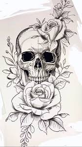 Feminine skull tattoos with roses. Pin By Alem On Calavera Tattoo Art Drawings Arm Tattoos Skulls Floral Skull Tattoos