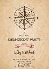 Rustic Compass Bridal Shower Invitation Birthday Invitations Compass Wedding Invitations Map Invitation
