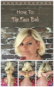 Arm yourself with a brush, some bobby pins and a hair tie, and. Faux Bob Tutorial Short Hair Look With Long Hair