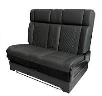 Black 3/4 Campervan Rock & Roll Bed | PU Leather with Seat Belts