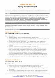 The position reports to our portfolio valuation practice, which primarily conducts valuations of various investment securities for hedge funds and other investment companies. Equity Research Analyst Resume Samples Qwikresume