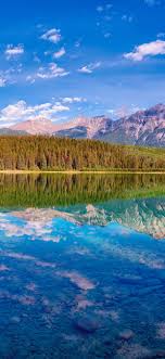 Wallpaper iphone 11 pro iphone 11 pro max light 4k apple september 2019 event os 22135. Beautiful Nature Landscape Lake Mountains Trees Water Reflection Canada 1242x2688 Iphone 11 Pro Xs Max Wallpaper Background Picture Image