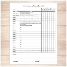 Housekeeping Weekly Checklist Cleaning Services Editable