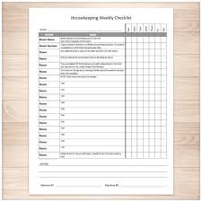 housekeeping weekly checklist cleaning services editable