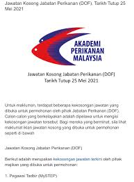 Jawatan kosong terkini & temuduga terbuka 2021 #jawatankosong #kerjakosong #vacancy #temuduga #career #job #jawatan #interview #recruitment #resume #carikerja | twuko. Jabatan Perikanan