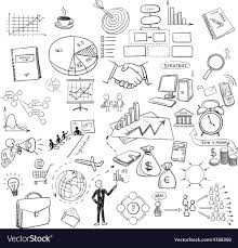 Hand Draw Doodle Web Charts Business Finanse