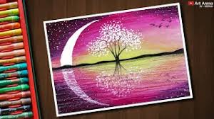 As nature has so many colours we tried to draw some scenery with oil pastels. Magical Tree Landscape Drawing With Oil Pastels Step By Step Youtube