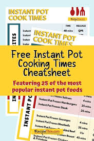 This free pdf includes instant pot freezer meal cooking times too! Recipe This Instant Pot Cooking Times Chart