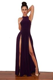 Clothing Max Dresses Savina Plum Double Thigh Split Maxi Dress Split Maxi Dress Maxi Dress Bandage Dress Bodycon